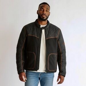 Genuine Harley Davidson Pratt Black &  Orange Lightweight Zip-Up Jacket Men’s XL